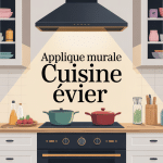 applique murale cuisine évier sur illustration moderne