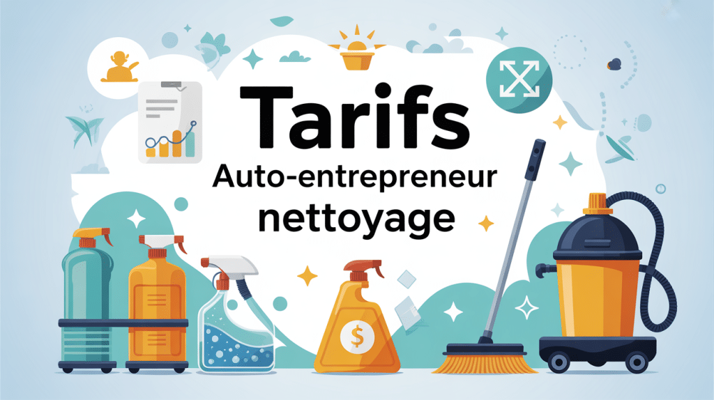 illustration auto-entrepreneur nettoyage tarif avec équipements