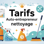 illustration auto-entrepreneur nettoyage tarif avec équipements