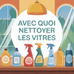 avec quoi nettoyer les vitres illustration colorée produits naturels et commerciaux