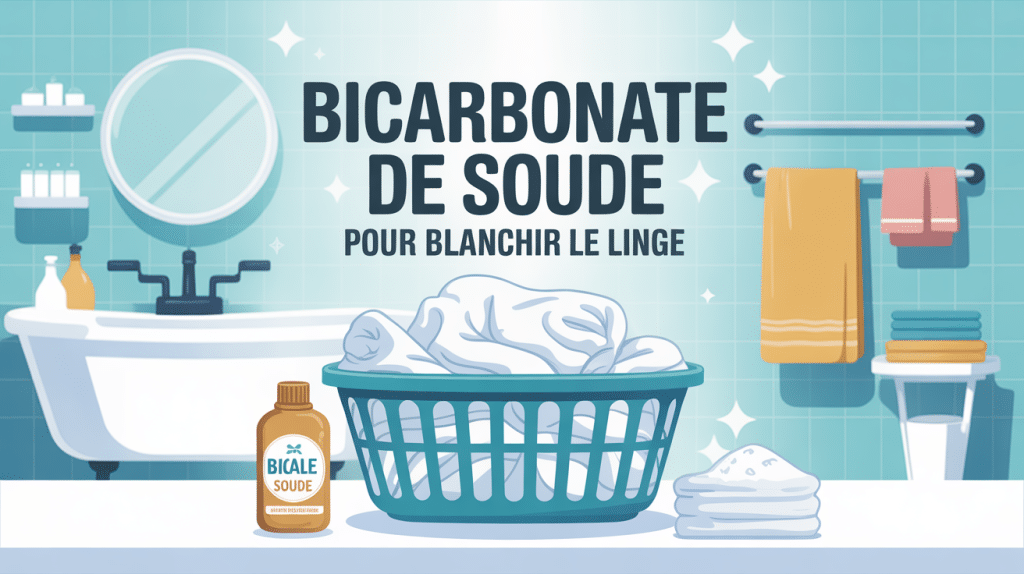 Bicarbonate blanchir linge panier blanc salle bain