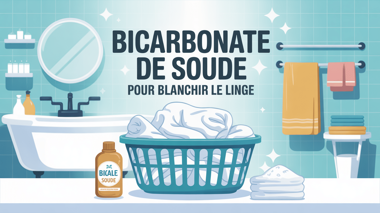 Bicarbonate blanchir linge panier blanc salle bain