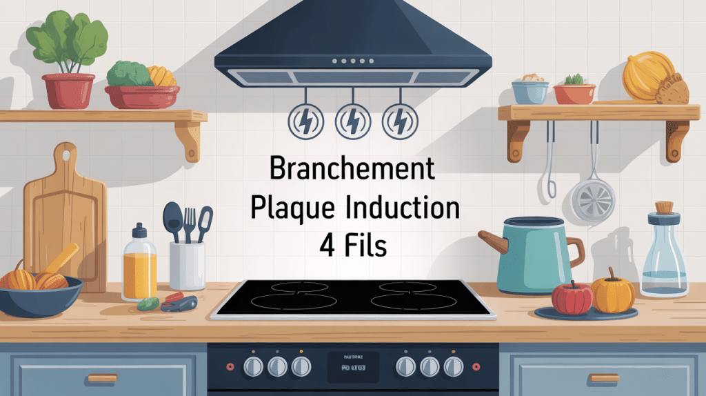 illustration branchement plaque induction 4 fils cuisine sécurisée