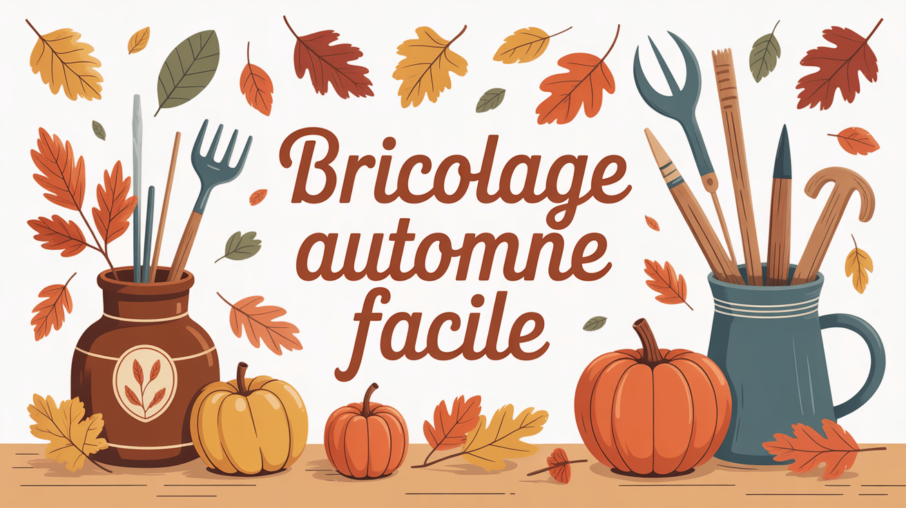 bricolage automne facile table familiale illustration