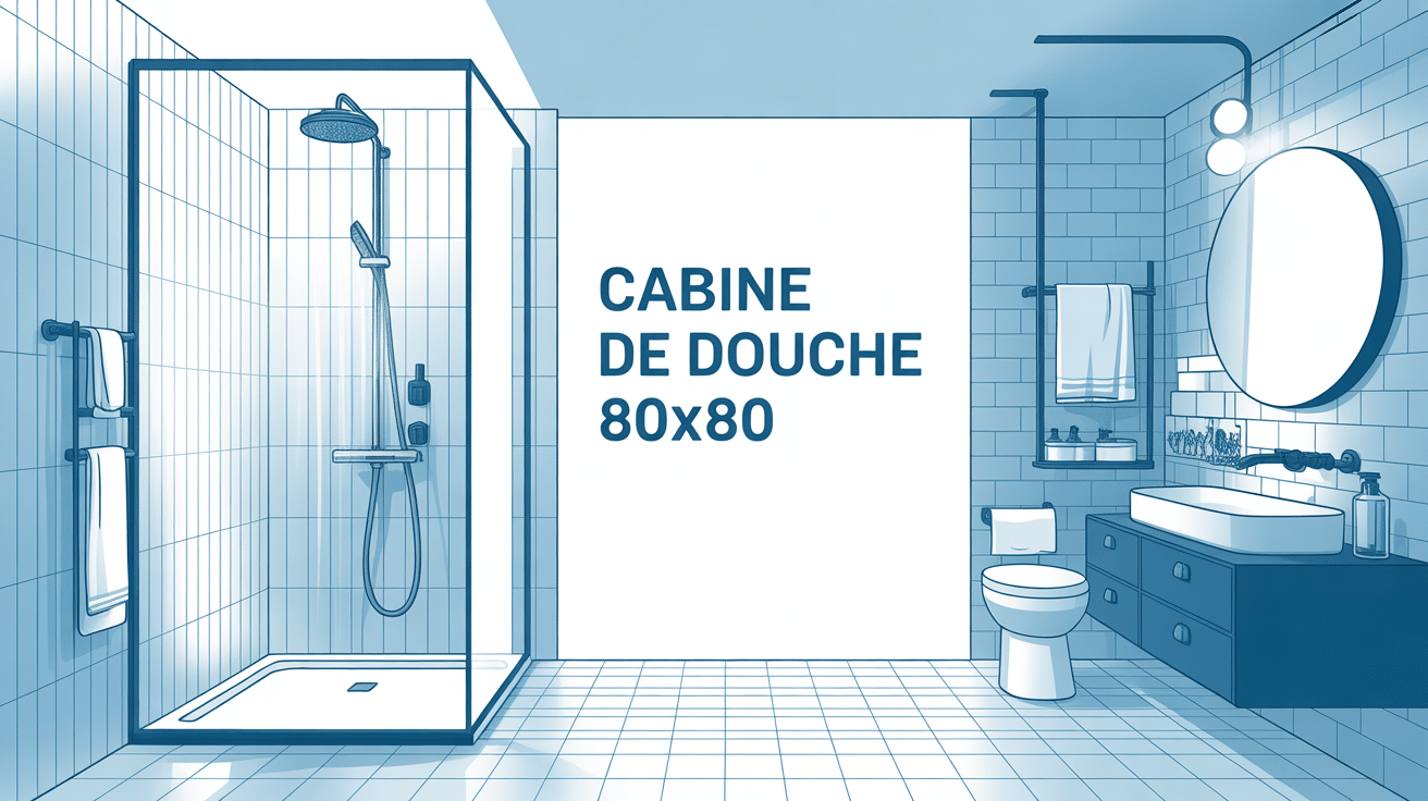 cabine de douche 80x80 design en angle salle de bains