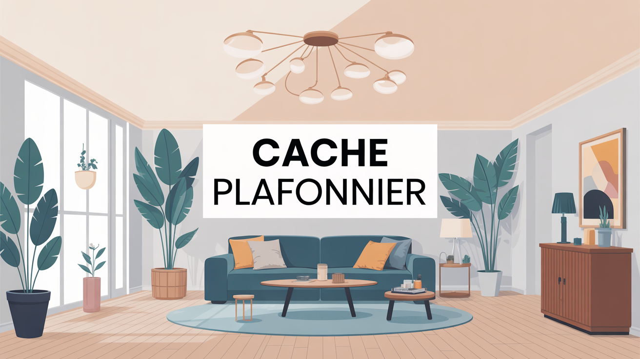 Illustration cache pour plafonnier moderne et décoration plafond