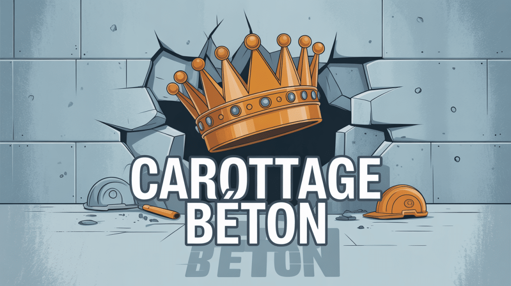 carottage beton illustration chantier vectoriel