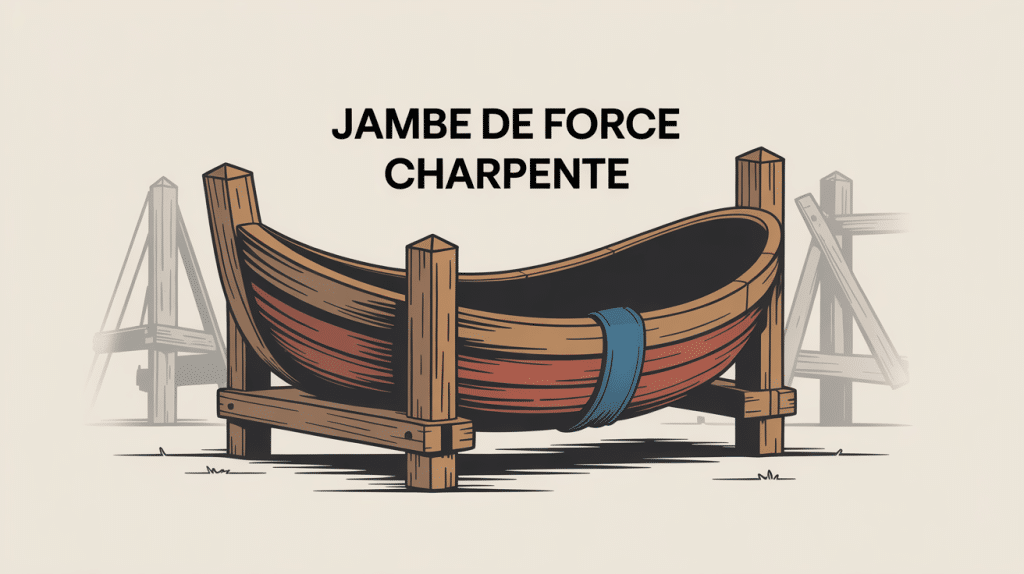 schéma charpente jambe de force en bois