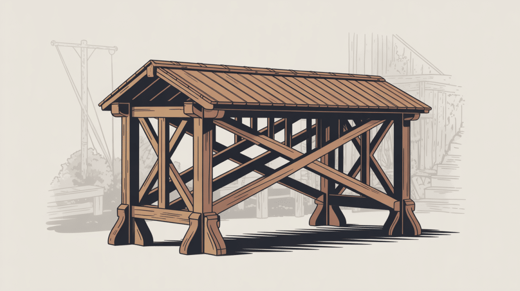schéma charpente jambe de force en bois
