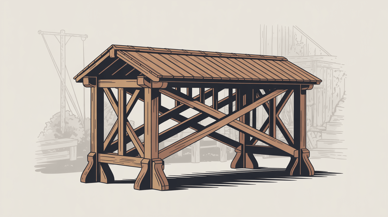 schéma charpente jambe de force en bois