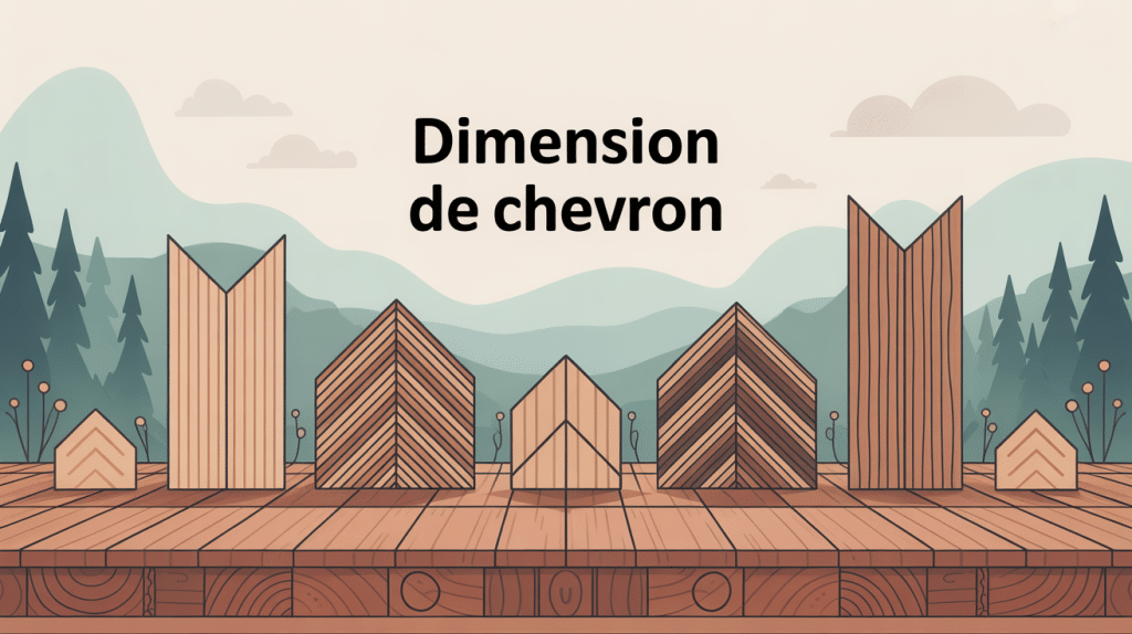 illustration chevron dimension différentes sections charpente bois
