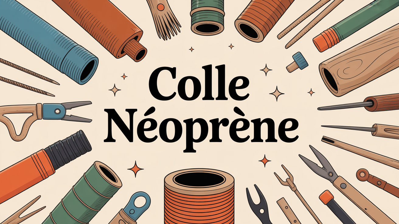 Illustration colle néoprène avec divers matériaux