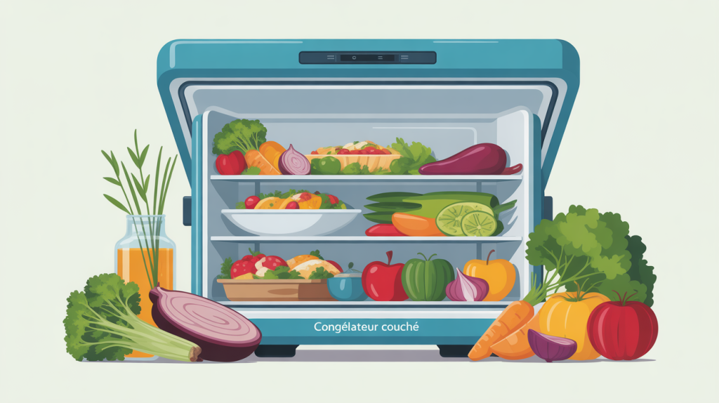 congelateur couché combien de temps illustration conservation aliments