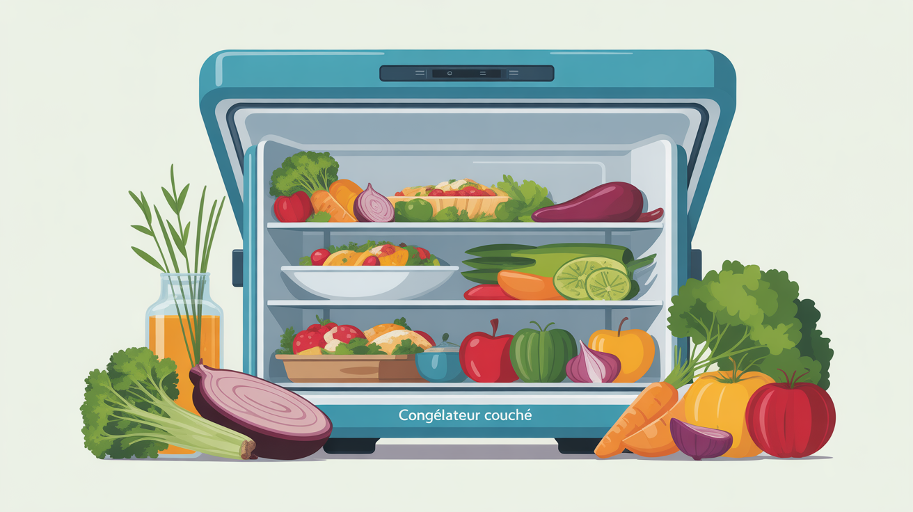 congelateur couché combien de temps illustration conservation aliments