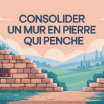 illustration consolider un mur en pierre qui penche