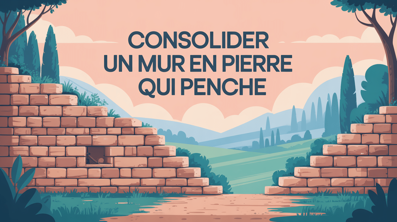 illustration consolider un mur en pierre qui penche