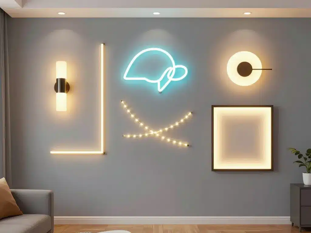 exemples décoration murale lumineuse salon