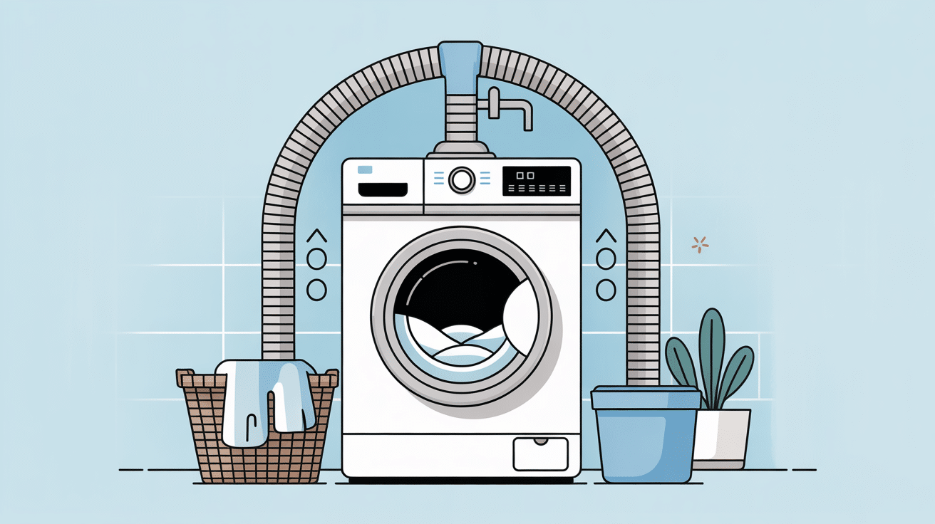 Illustration hauteur evacuation lave linge