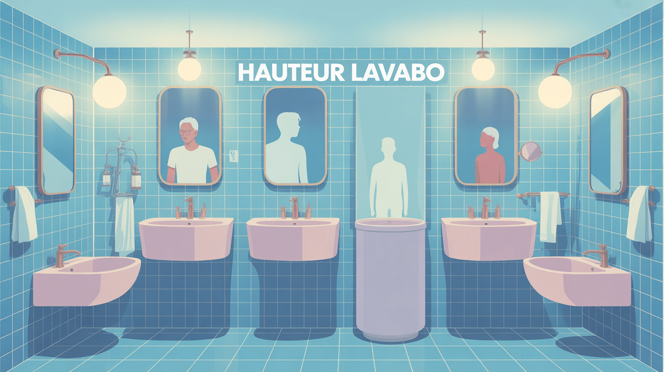 illustration moderne hauteur lavabo salle de bains