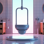 illustration bati support WC suspendu dans salle de bains