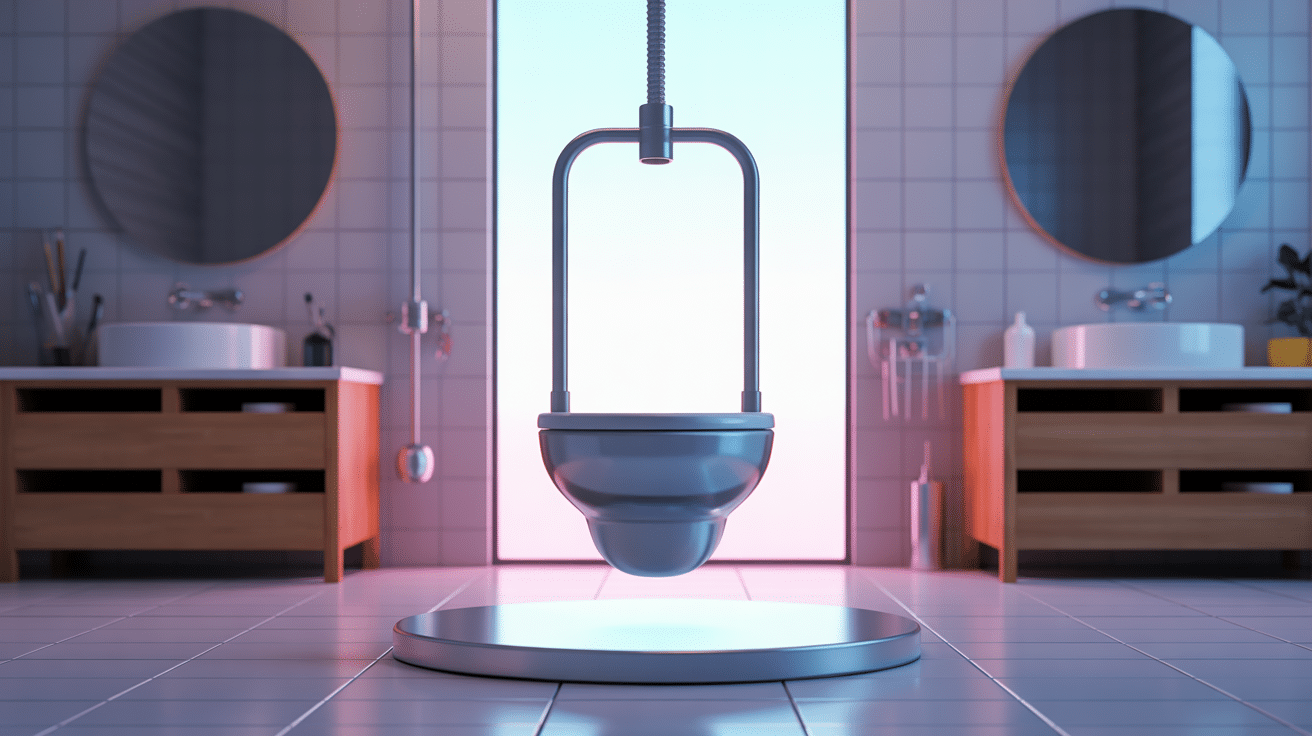 illustration bati support WC suspendu dans salle de bains