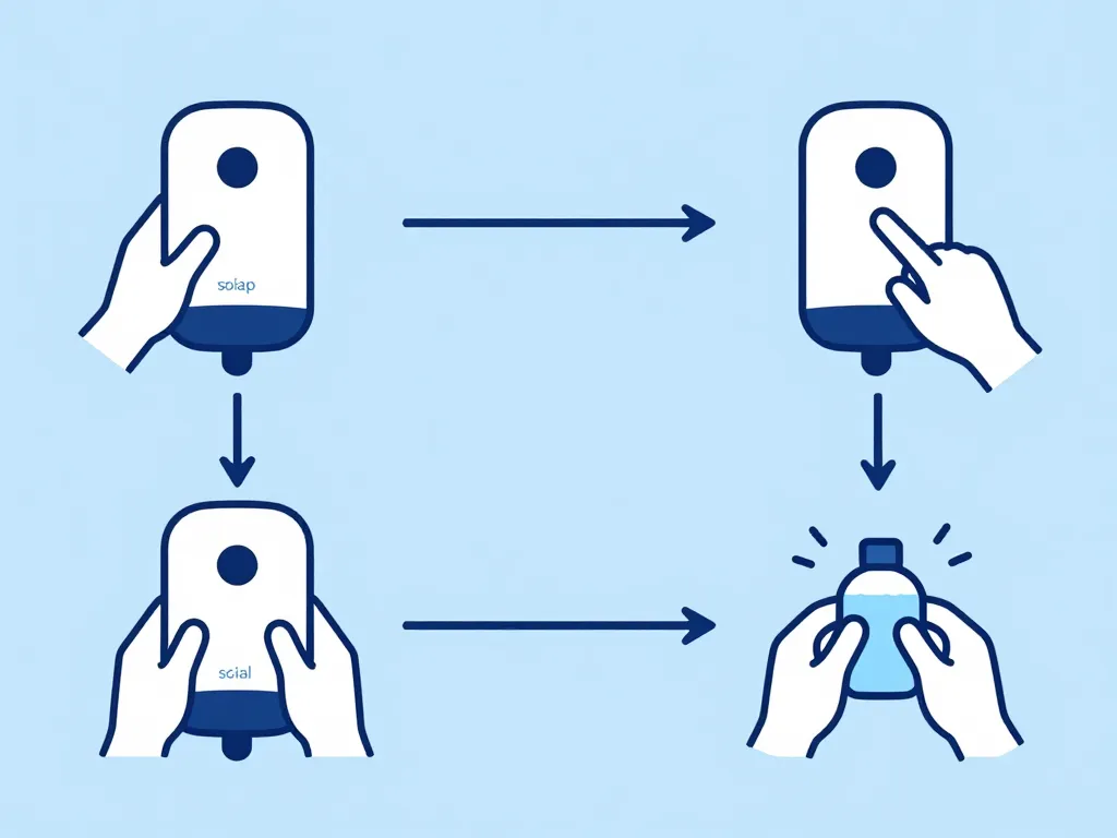 installation entretien distributeur de savon mural rechargeable schéma