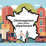 Je déménage dans un autre département, illustration centrale moderne