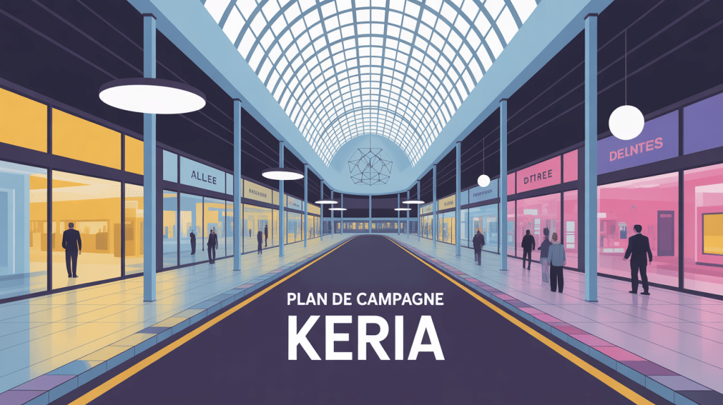 Vue stylisée centre commercial éclairé keria plan de campagne