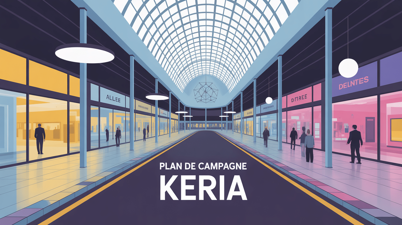 Vue stylisée centre commercial éclairé keria plan de campagne