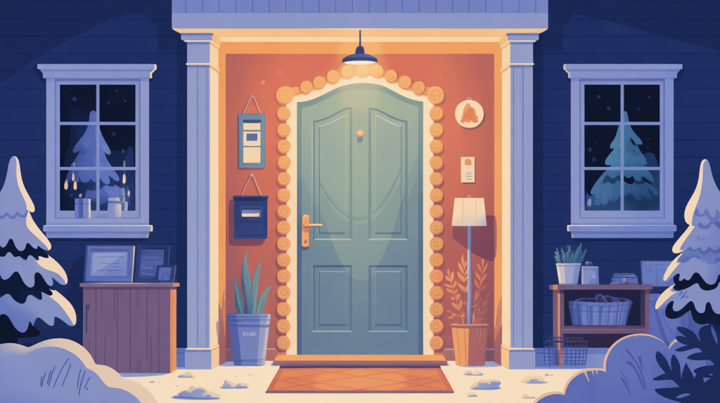 kit isolation porte d'entrée illustration porte protégée contre le froid