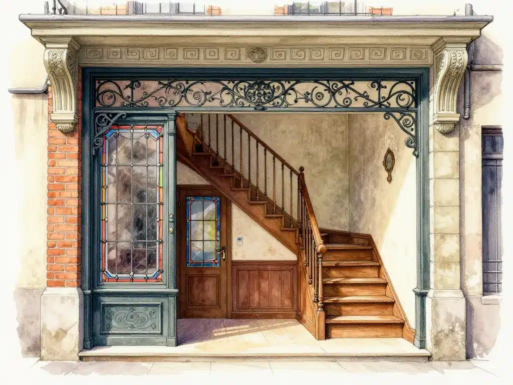 maison 1900 détails façade et intérieur élégant