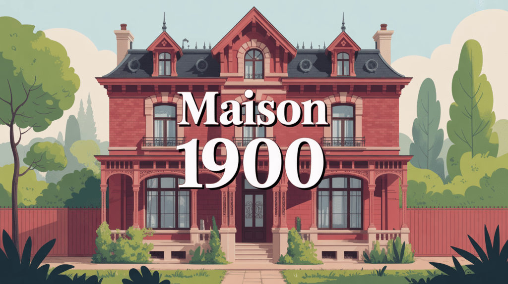 maison 1900 façade briques rouges et détails Art nouveau