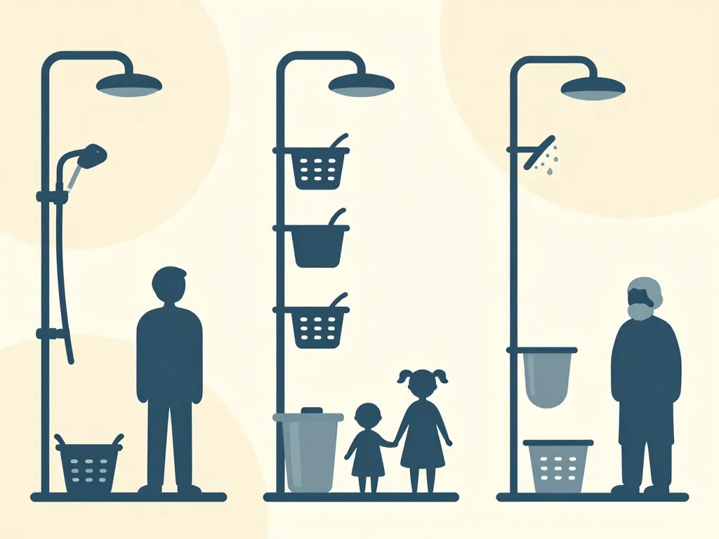 panier douche profils utilisateur famille senior