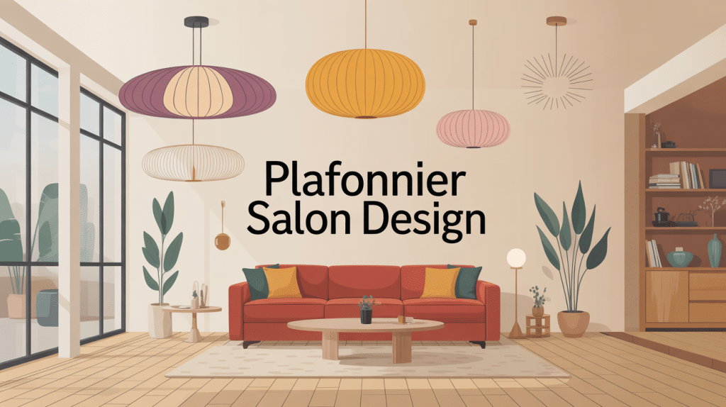 illustration plafonnier salon design ambiance contemporaine