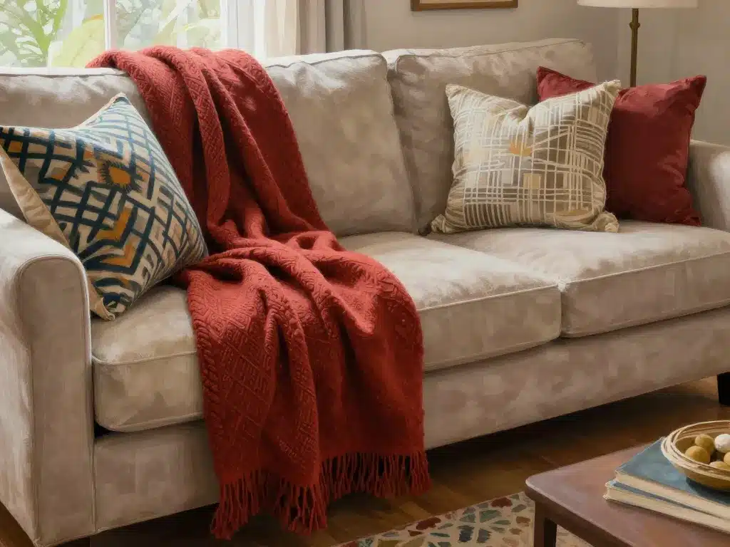 plaid canapé grande taille harmonisé avec déco salon