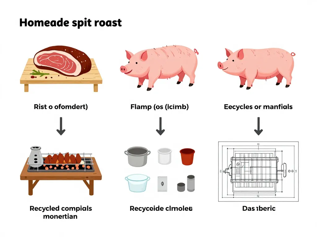 plan pour fabriquer tourne broche mechoui schéma étapes préparation