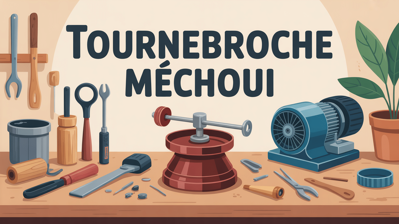 plan pour fabriquer tourne broche mechoui illustration atelier outils