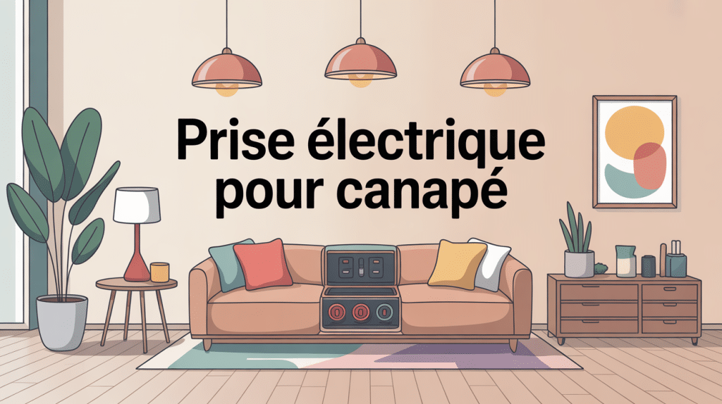 prise electrique pour canapé dans salon moderne intégré