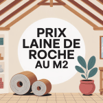 illustration sur le prix de la laine de roche au m2, rouleaux isolant, combles murs