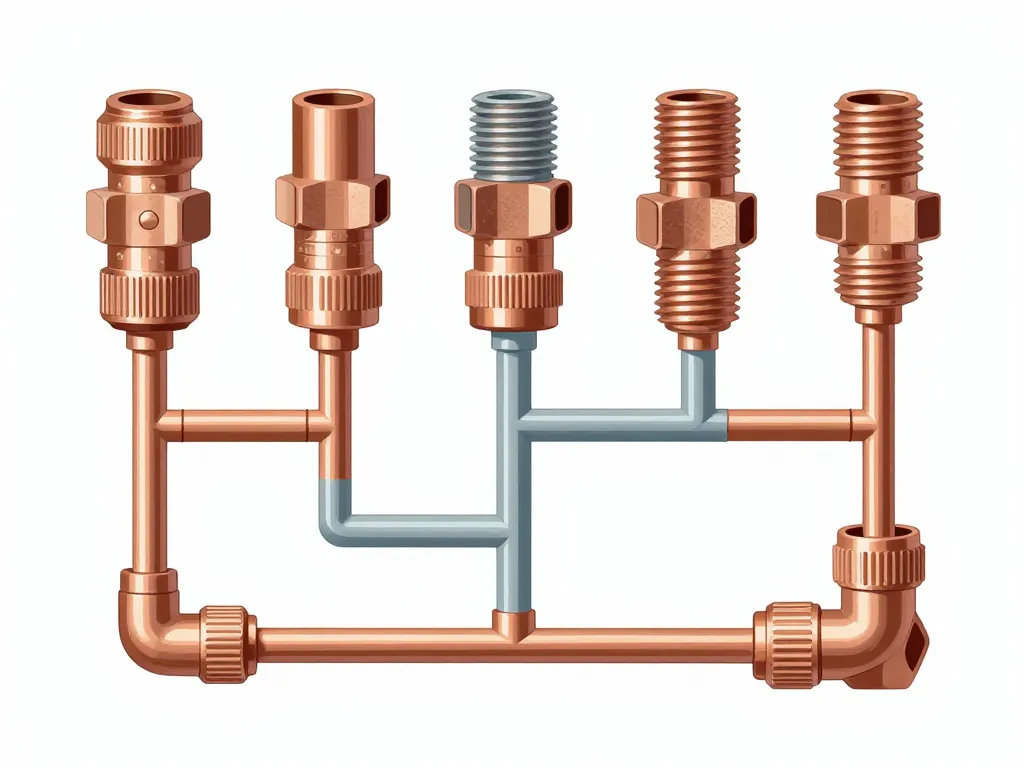 schéma raccord sur tuyau cuivre souder visser sertir