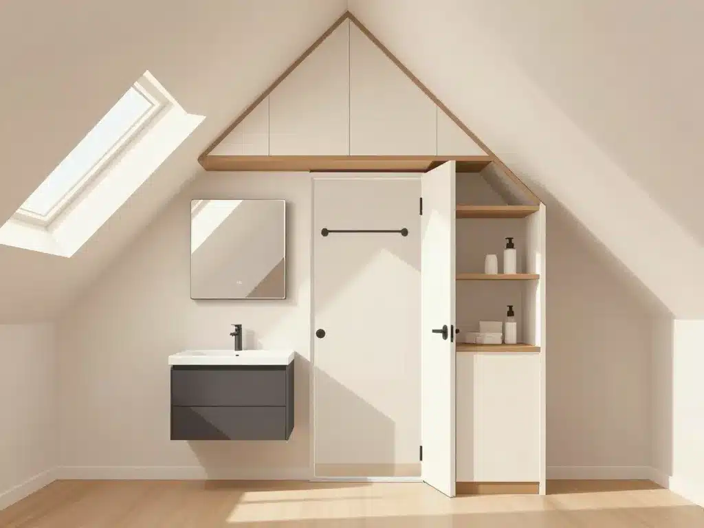 Rangements sous pente salle de bain sous comble 4m2