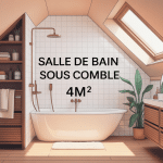 Salle de bain sous comble 4m2 optimisée avec douche et rangements