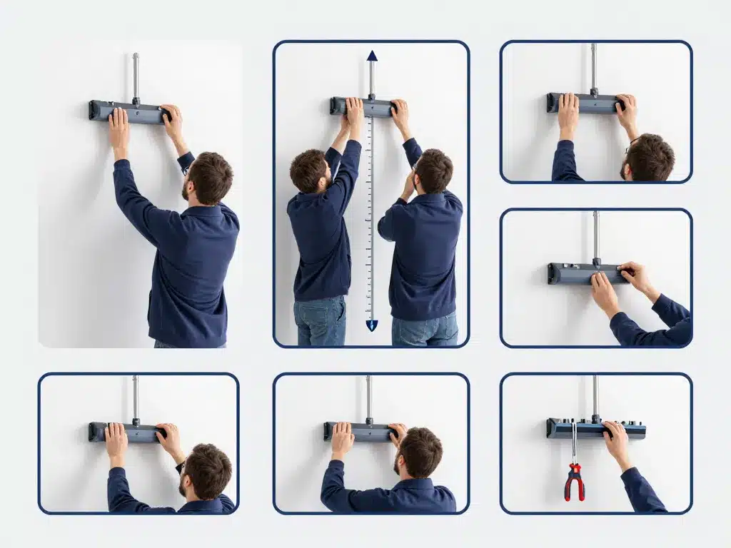 support balai mural installation facile étape par étape