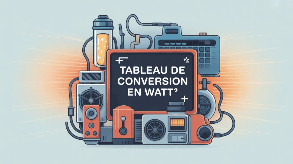 tableau de conversion en watt avec appareils et unités