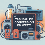 tableau de conversion en watt avec appareils et unités