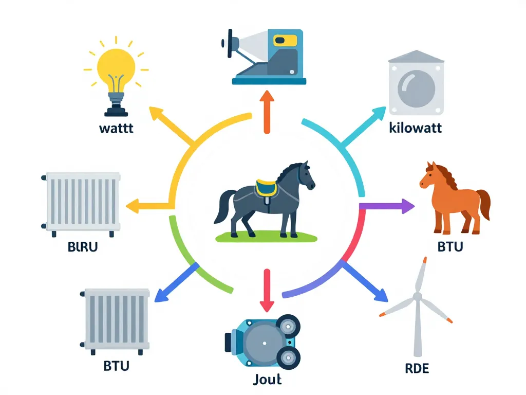 tableau de conversion en watt pour unités et appareils