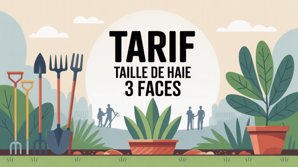 illustration tarif taille de haie 3 faces jardin