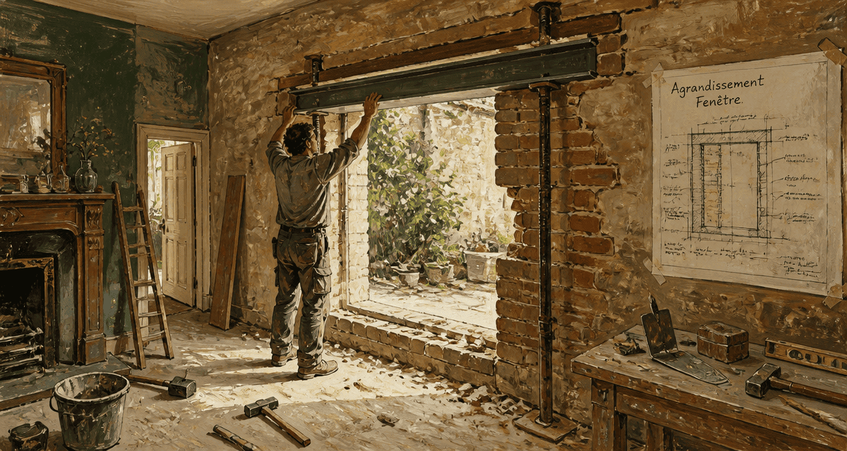 Agrandir fenetre mur porteur en travaux