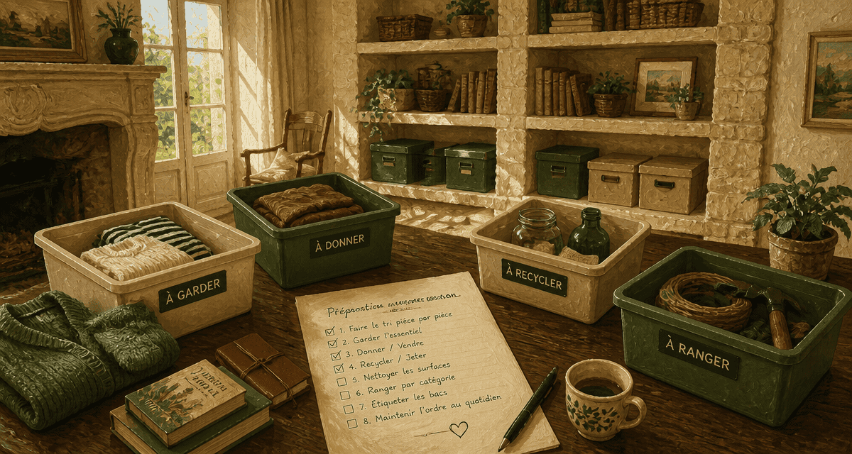 aide rangement maison salon checklist bacs tri