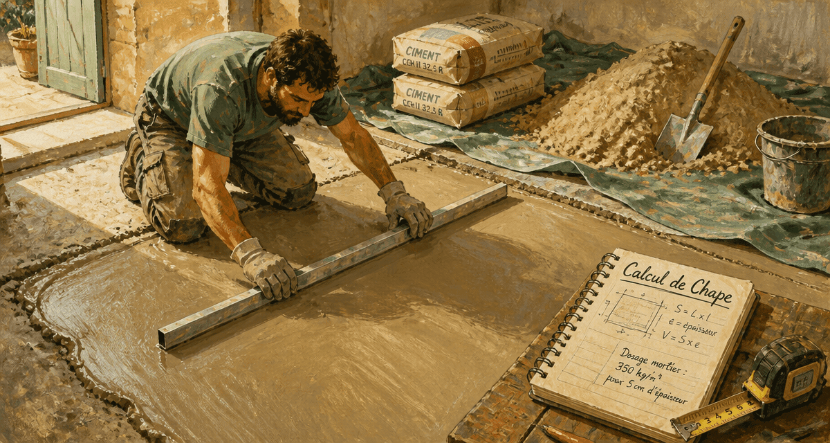 calcul pour une chape artisan chantier